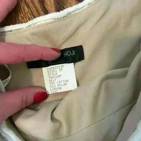 Tadashi Shoji Size 2 Petite White Embroidered One Shoulder Belted Dress Cocktail - Picture 4 of 9